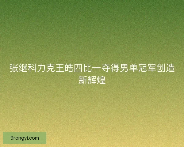 张继科力克王皓四比一夺得男单冠军创造新辉煌