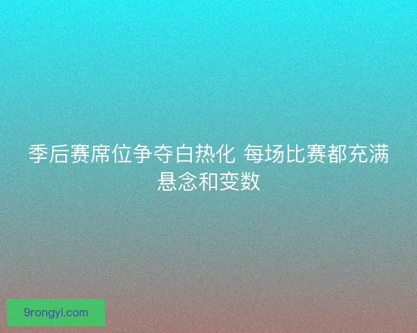 季后赛席位争夺白热化 每场比赛都充满悬念和变数