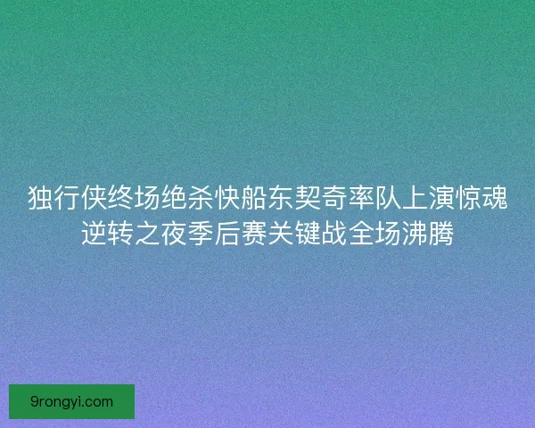 独行侠终场绝杀快船东契奇率队上演惊魂逆转之夜季后赛关键战全场沸腾