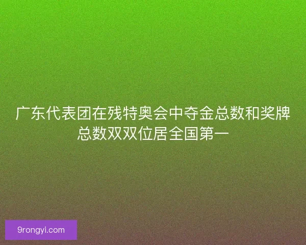 广东代表团在残特奥会中夺金总数和奖牌总数双双位居全国第一 广东代表团在残特奥会中夺金总数和奖牌总数双双位居全国第一